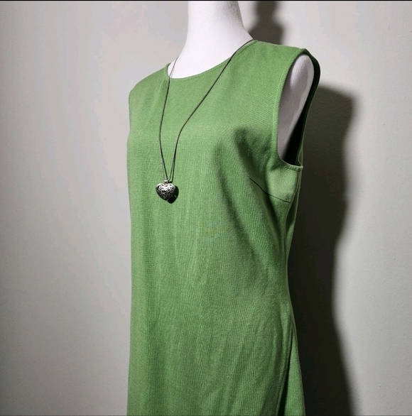 NWT ST. JOHN Bamboo Green Timeless Classy Office Siren Wool Dress MSRP $795 - Picture 3 of 14